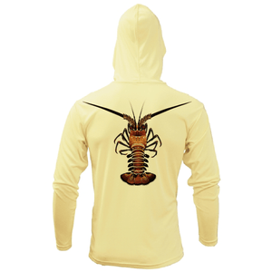 Saltwater Born UPF 50+ Hoodies Florida Keys Realistic Lobster Long Sleeve UPF 50+ Dry-Fit Hoodie