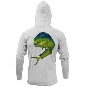 Saltwater Born UPF 50+ Hoodies Key West, FL Action Mahi Long Sleeve UPF 50+ Dry-Fit Hoodie