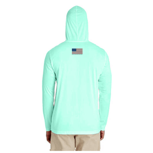 Saltwater Born UPF 50+ Hoodies Miami Orange and Green Long Sleeve UPF 50+ Dry-Fit Hoodie