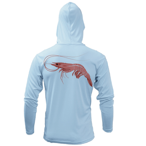 Saltwater Born UPF 50+ Hoodies S / ICE BLUE Key West, FL Jumbo Shrimp Long Sleeve UPF 50+ Dry-Fit Hoodie