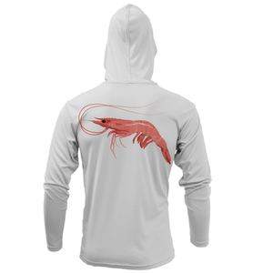 Saltwater Born UPF 50+ Hoodies S / SILVER Key West, FL Jumbo Shrimp Long Sleeve UPF 50+ Dry-Fit Hoodie