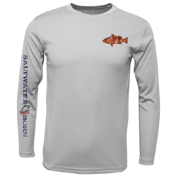 Blue Marlin on Chest Long Sleeve UPF 50+ Dry-Fit Shirt – Saltwater Born