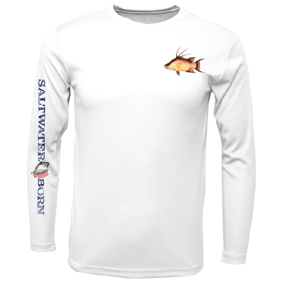 Hogfish Reef Hog Performance Dry-Fit Fishing 50+Upf Sun Shirts XS / Lt. Blue S/S - unisex
