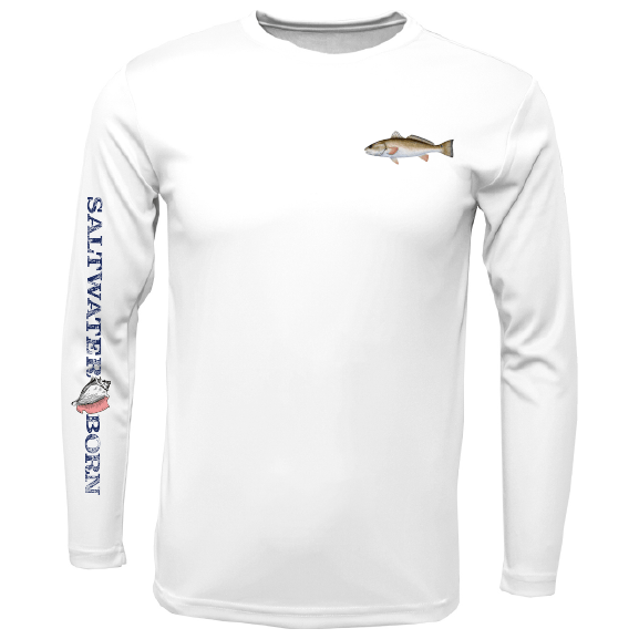 Saltwater Born UPF 50+ Long Sleeve Clean Redfish Long Sleeve UPF 50+ Dry-Fit Shirt