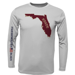 Saltwater Born UPF 50+ Long Sleeve Garnet and Gold Freshwater Born Men's Long Sleeve UPF 50+ Dry-Fit Shirt