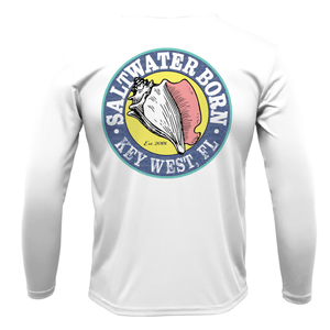 Saltwater Born UPF 50+ Long Sleeve Key West, FL Florida Flag Long Sleeve UPF 50+ Dry-Fit Shirt