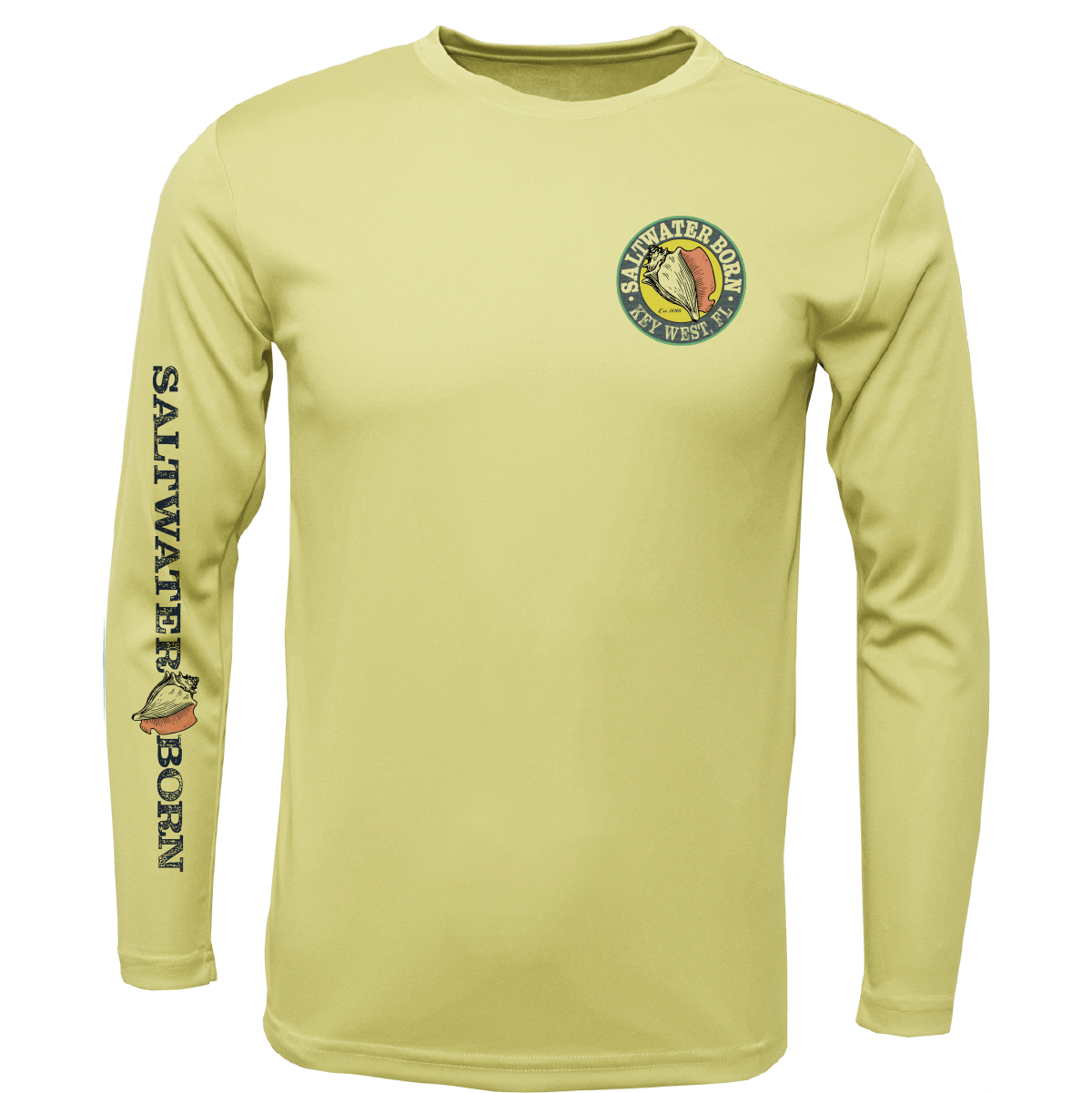 Key West, fl Kraken Long Sleeve UPF 50+ Dry-Fit Shirt in Canary | Size Small