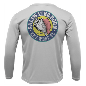 Saltwater Born UPF 50+ Long Sleeve Key West, FL Mahi on Chest Long Sleeve UPF 50+ Dry-Fit Shirt