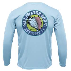 Saltwater Born UPF 50+ Long Sleeve Key West, FL Mahi on Chest Long Sleeve UPF 50+ Dry-Fit Shirt