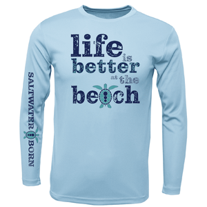 Men's Clean Life Is Better At The Beach Turtle Long Sleeve UPF