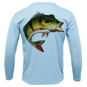 Saltwater Born UPF 50+ Long Sleeve Miami, FL Freshwater Born Peacock Bass Men's Long Sleeve UPF 50+ Dry-Fit Shirt