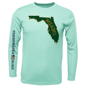 Saltwater Born UPF 50+ Long Sleeve S / SEAFOAM Miami Orange and Green Freshwater Born Men's Long Sleeve UPF 50+ Dry-Fit Shirt