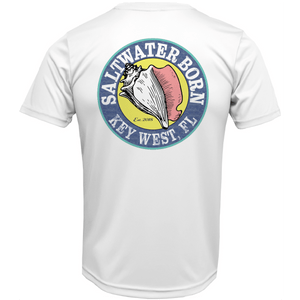 Saltwater Born UPF 50+ Short Sleeve Key West, FL Mahi on Chest Short Sleeve UPF 50+ Dry-Fit Shirt