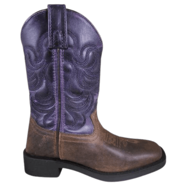 Smoky Mountain Kids Tucson Brown Oil Distressed/Dark Purple Boots 3222C