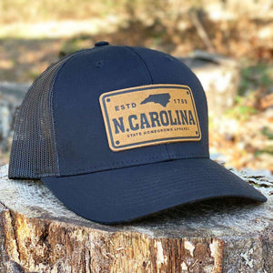 State Homegrown Hats North Carolina License Plate Trucker Hat