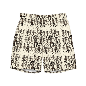 Texas Eclipse Outfitters 2XS Ghostly Hoedown: Dancing Cowboy Skeleton Swim Trunks