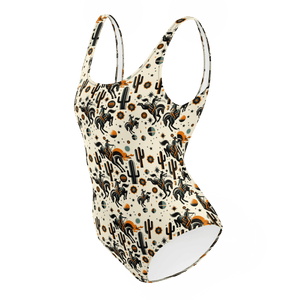 Texas Eclipse Outfitters Cosmic Rodeo: Bucking Space Bronco One-Piece Swimsuit