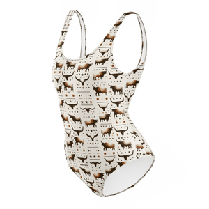 Texas Eclipse Outfitters Lone Star Legacy: Longhorn Steer One-Piece Swimsuit