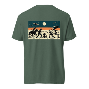 Texas Eclipse Outfitters Shirts Dueling Cowboys vs Aliens Graphic Tee