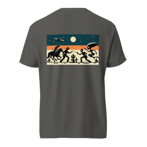 Texas Eclipse Outfitters Shirts Dueling Cowboys vs Aliens Graphic Tee