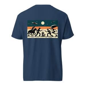 Texas Eclipse Outfitters Shirts Dueling Cowboys vs Aliens Graphic Tee