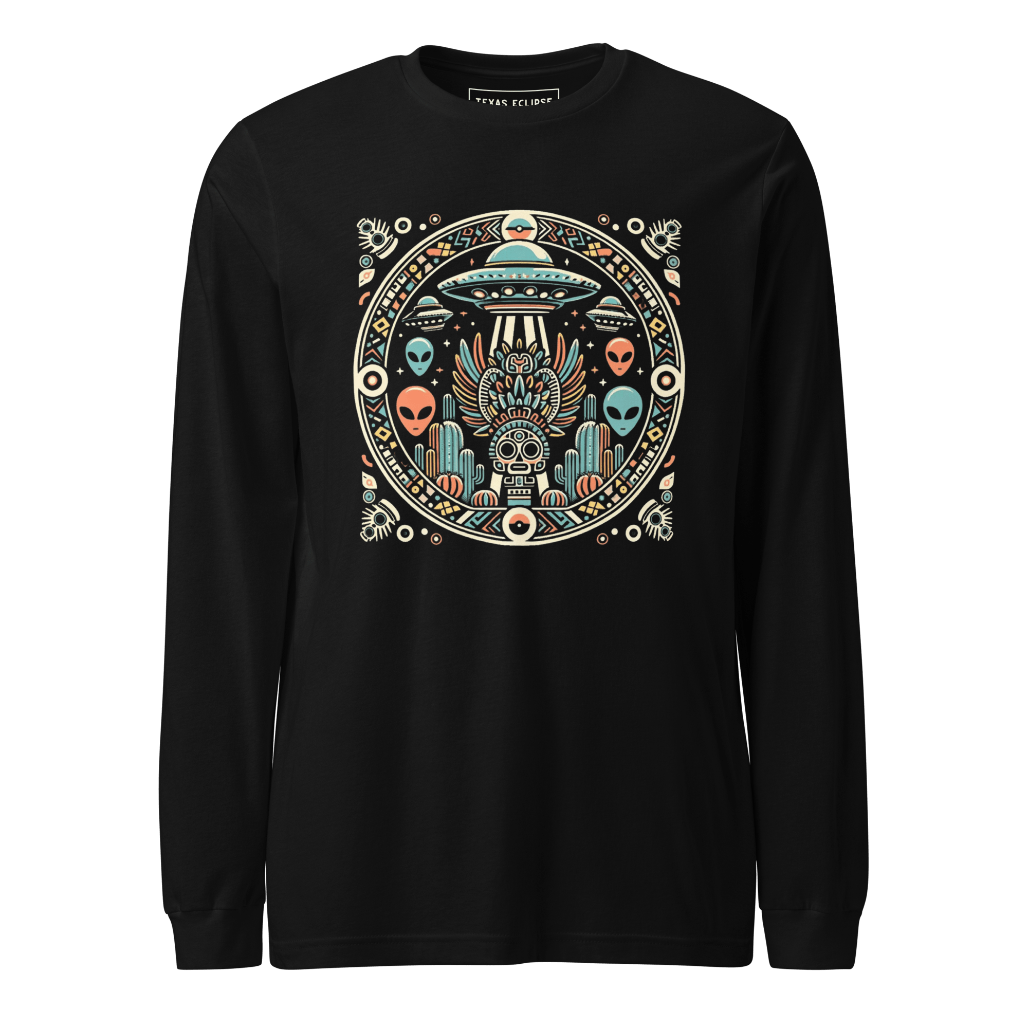 Texas Eclipse Outfitters Shirts XS Aztec Reverence Long Sleeve Graphic Tee