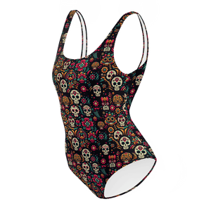 Texas Eclipse Outfitters Swimwear Night Calavera: Dark Skulls One-Piece Swimsuit