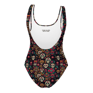 Texas Eclipse Outfitters Swimwear Night Calavera: Dark Skulls One-Piece Swimsuit