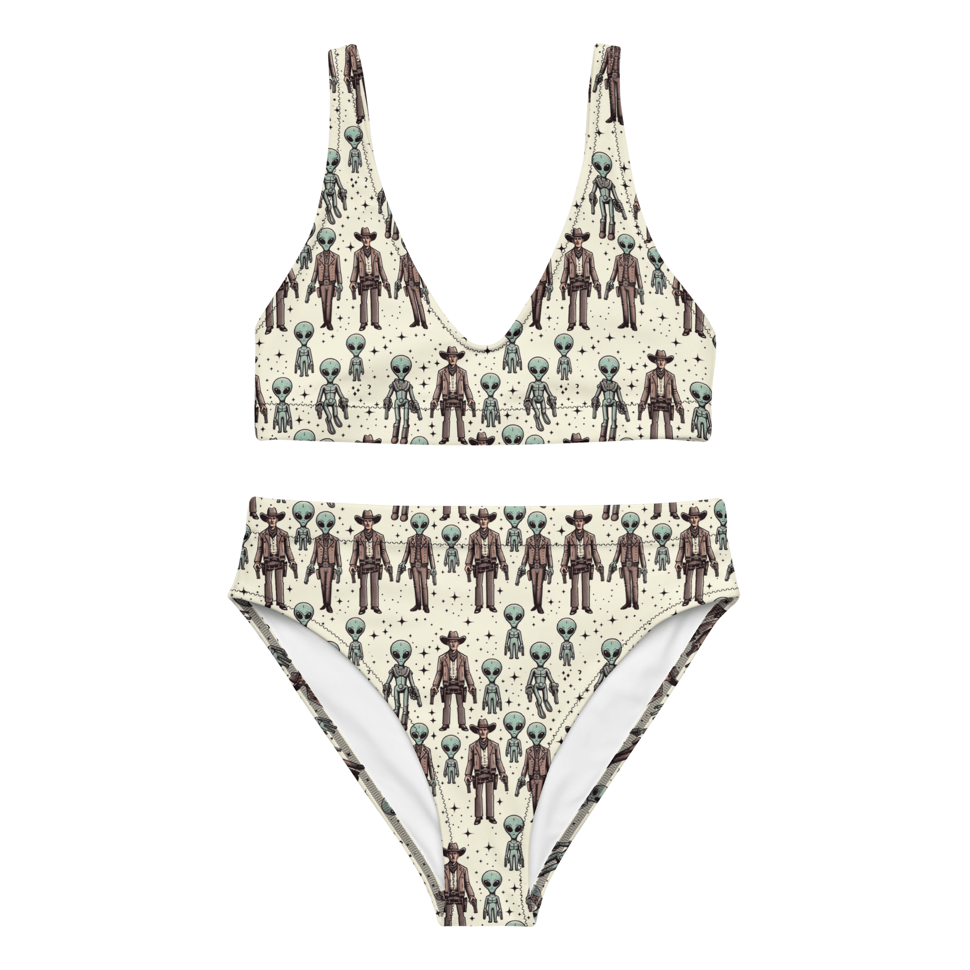 Texas Eclipse Outfitters Swimwear XS Cosmic Cowboys: Cowboys and Aliens High-Waisted Bikini