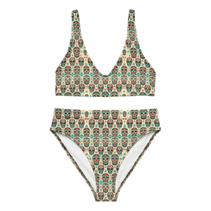 Texas Eclipse Outfitters XS Cool Calavera: Soft Pastel Skulls High-Waisted Bikini