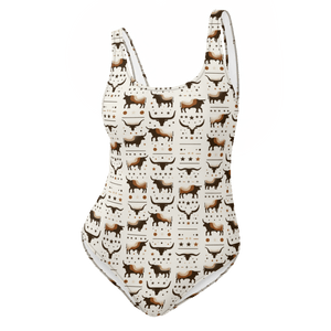 Texas Eclipse Outfitters XS Lone Star Legacy: Longhorn Steer One-Piece Swimsuit