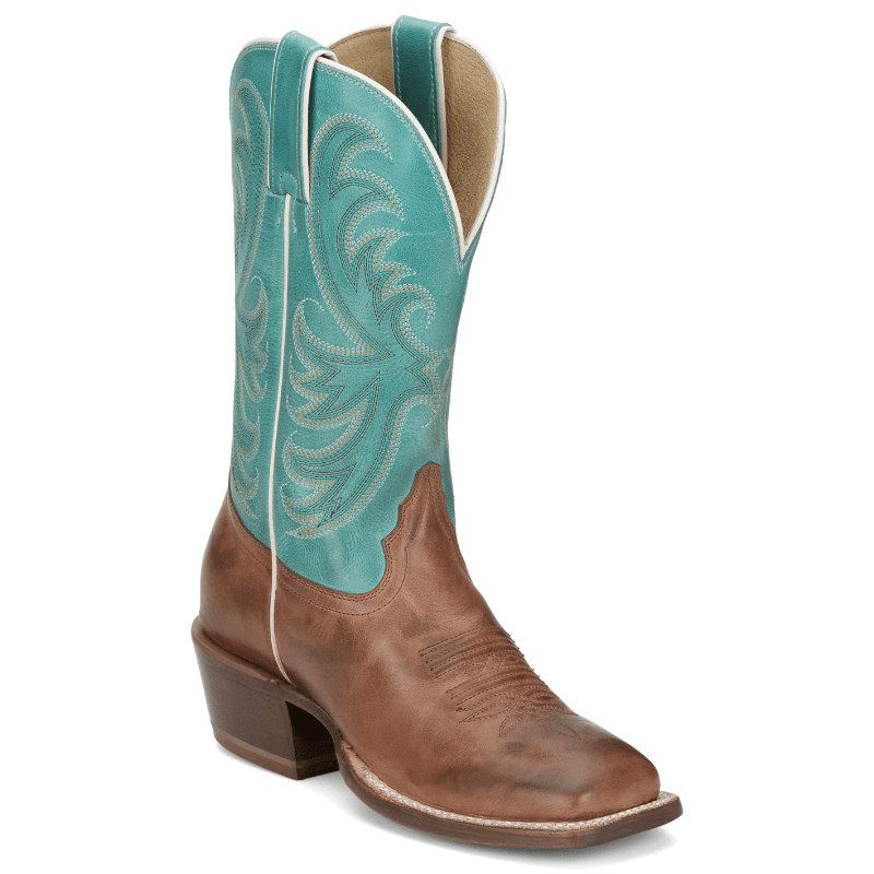 Tony Lama Boots Tony Lama Women's Rowena Caramel Square Toe Western Cowgirl Boots SA2101