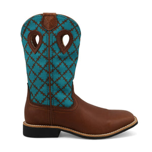 TWISTED X BOOTS Boots Twisted X Kids Brownie & Turquoise Top Hand Western Boot YTH0024