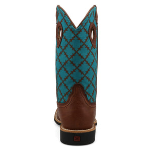 TWISTED X BOOTS Boots Twisted X Kids Brownie & Turquoise Top Hand Western Boot YTH0024