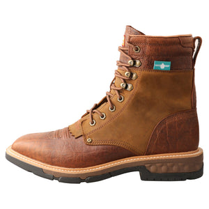 TWISTED X BOOTS Boots Twisted X Men's Distressed Saddle & Cognac CellStretch Lacer Work Boot MXLW001