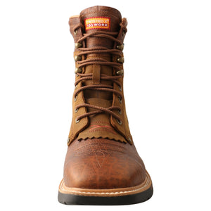 TWISTED X BOOTS Boots Twisted X Men's Distressed Saddle & Cognac CellStretch Lacer Work Boot MXLW001