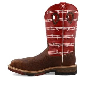 TWISTED X BOOTS Boots Twisted X Men's Distressed Saddle & Ruby Western Work Boot MXBNW01