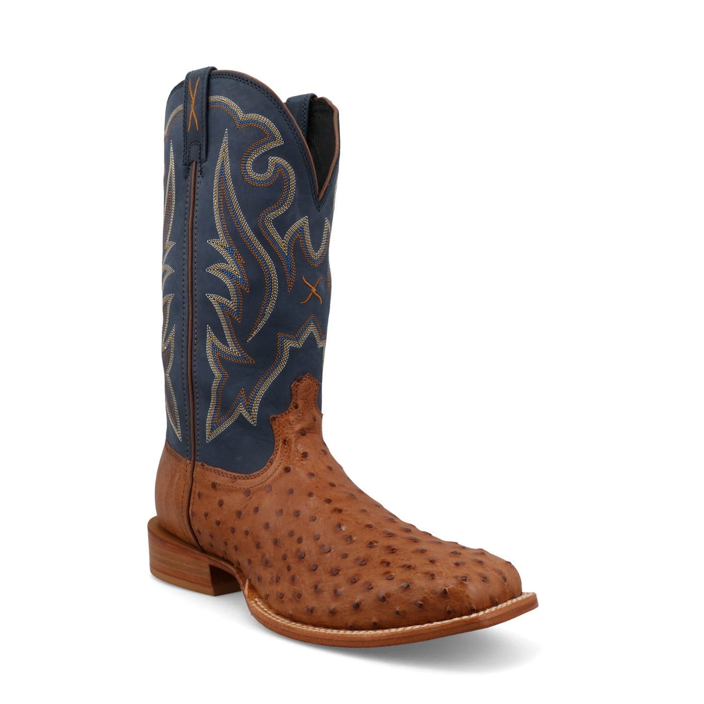 TWISTED X BOOTS Boots Twisted X Men's Reserve Chestnut Ostrich & Navy Exotic Boots MXPL008