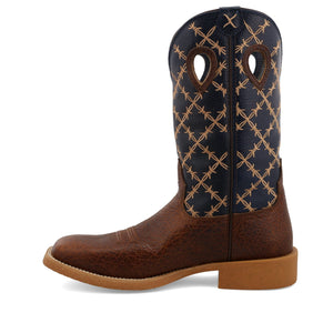 TWISTED X BOOTS Boots Twisted X Men's Rustic Brown & Navy Tech X Western Boot MXTR004