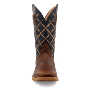 TWISTED X BOOTS Boots Twisted X Men's Rustic Brown & Navy Tech X Western Boot MXTR004