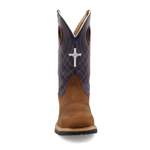 TWISTED X BOOTS Boots Twisted X Women's Brown & Navy Western Work Boot WXBAW01