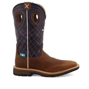 TWISTED X BOOTS Boots Twisted X Women's Brown & Navy Western Work Boot WXBW001