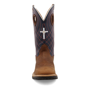 TWISTED X BOOTS Boots Twisted X Women's Brown & Navy Western Work Boot WXBW001