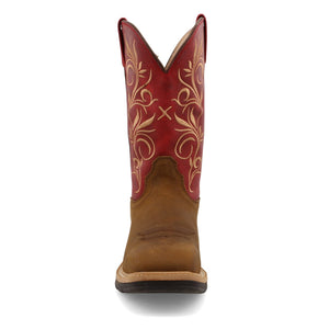 TWISTED X BOOTS Boots Twisted X Women's Distressed Latigo & Red Western Work Boot WLCS003