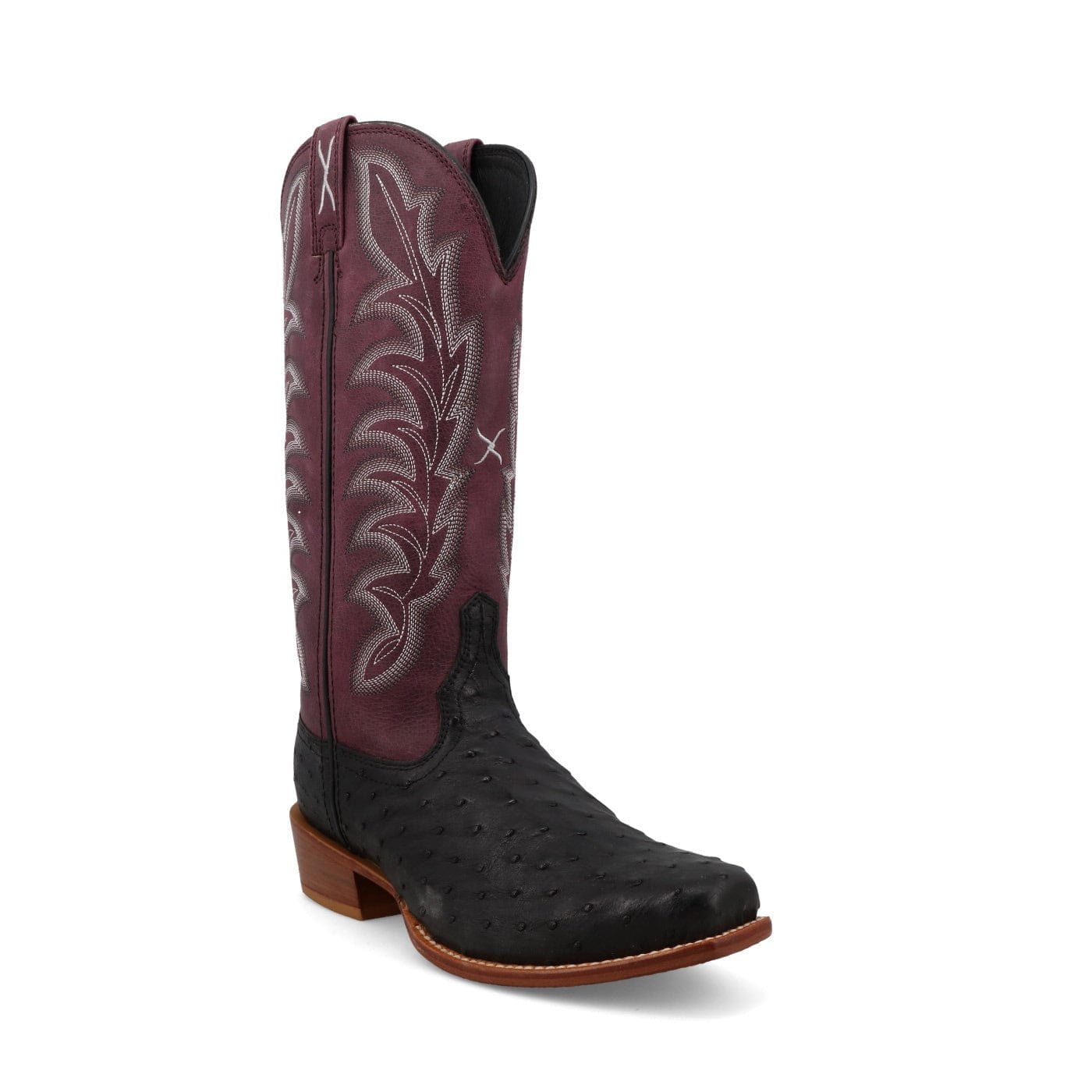 TWISTED X BOOTS Boots Twisted X Women's Reserve Black Ostrich & Purple Potion Exotic Boots WXPL001