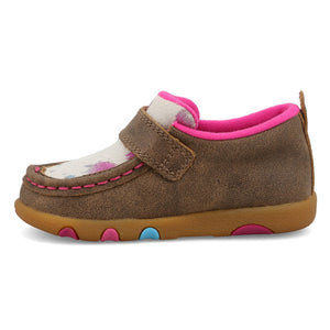 TWISTED X BOOTS Shoes Twisted X Infant Bomber White & Pink Driving Moc Shoe ICA0033