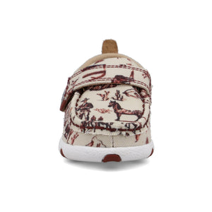 TWISTED X BOOTS Shoes Twisted X Infant Maroon & Ivory Driving Moc Shoe ICA0028