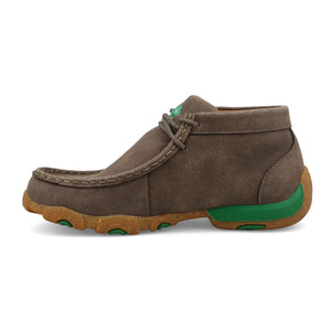 TWISTED X BOOTS Shoes Twisted X Kids Deep Taupe & Kelly Green Chukka Driving Moc Shoe YDM0055