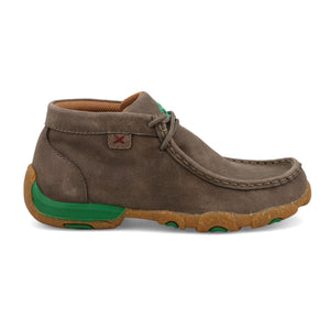 TWISTED X BOOTS Shoes Twisted X Kids Deep Taupe & Kelly Green Chukka Driving Moc Shoe YDM0055