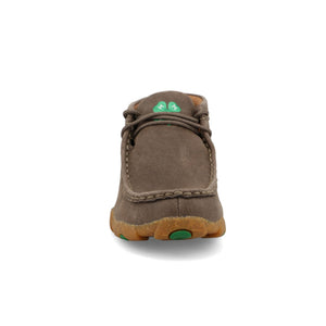 TWISTED X BOOTS Shoes Twisted X Kids Deep Taupe & Kelly Green Chukka Driving Moc Shoe YDM0055